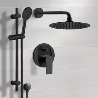 Shower Faucet Matte Black Rain Shower System with Handheld, Rain Shower Head, Shower Faucet Set Remer SFR91